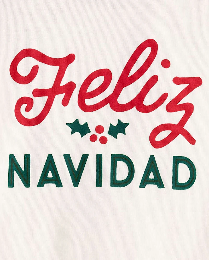 Kids Matching Family Feliz Navidad Snug Fit Cotton Pajamas