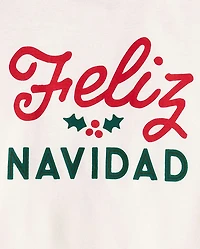 Kids Matching Family Feliz Navidad Snug Fit Cotton Pajamas