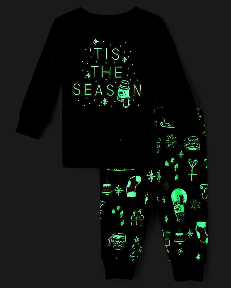 Baby And Toddler Matching Family Glow Tis The Season Snug Fit Cotton Pajamas