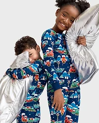 Baby And Toddler Glow Holiday Train Snug Fit Cotton Pajamas