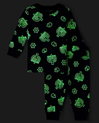 Baby And Toddler Matching Family Glow Hanukkah Snug Fit Cotton Pajamas
