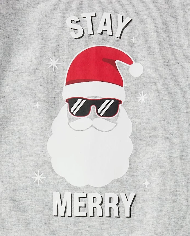 Pyjama en coton ajusté pour bébé et enfant bas âge, assorti à la famille, « Glow Stay Merry »