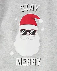 Pyjama en coton ajusté pour bébé et enfant bas âge, assorti à la famille, « Glow Stay Merry »