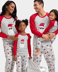 Pyjama en coton ajusté pour bébé et enfant bas âge, assorti à la famille, « Glow Stay Merry »