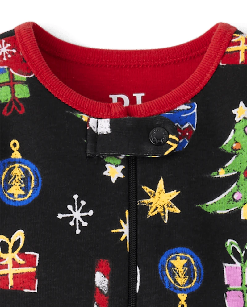Baby And Toddler Matching Family Holiday Snug Fit Cotton Footed One Piece Pajamas