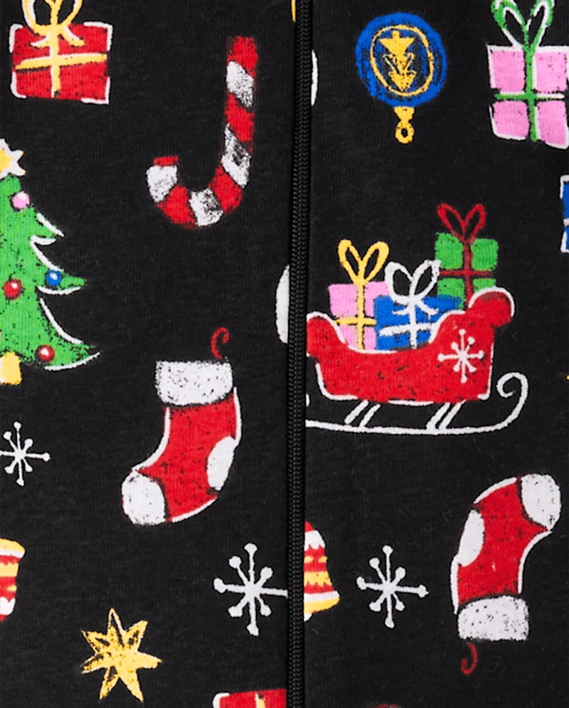 Baby And Toddler Matching Family Holiday Snug Fit Cotton Footed One Piece Pajamas