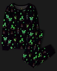 Girls Glow Nutcracker Ballerina Snug Fit Cotton Pajamas