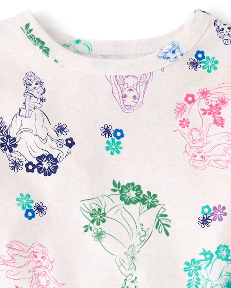 Girls Disney™ Princess Floral Snug Fit Cotton Pajamas