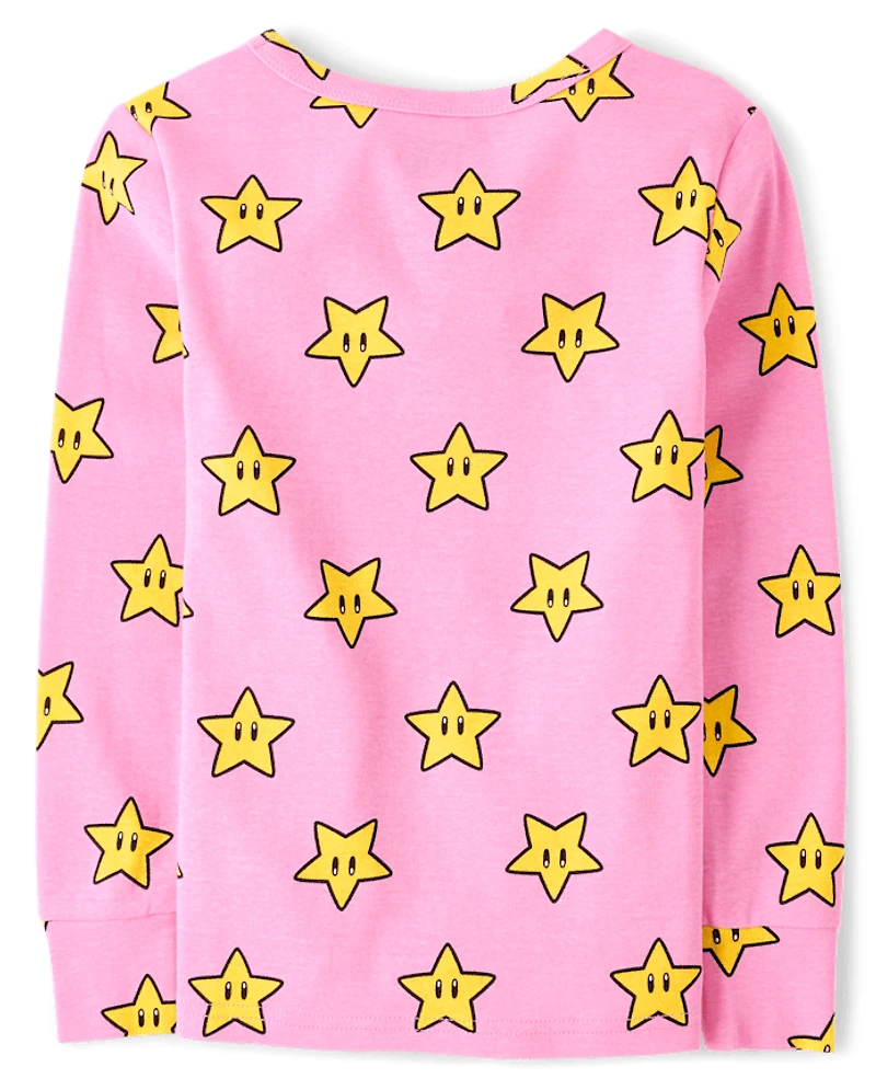 Girls Super Mario™ Princess Peach Snug Fit Cotton Pajamas