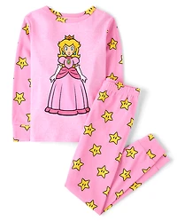 Girls Super Mario™ Princess Peach Snug Fit Cotton Pajamas