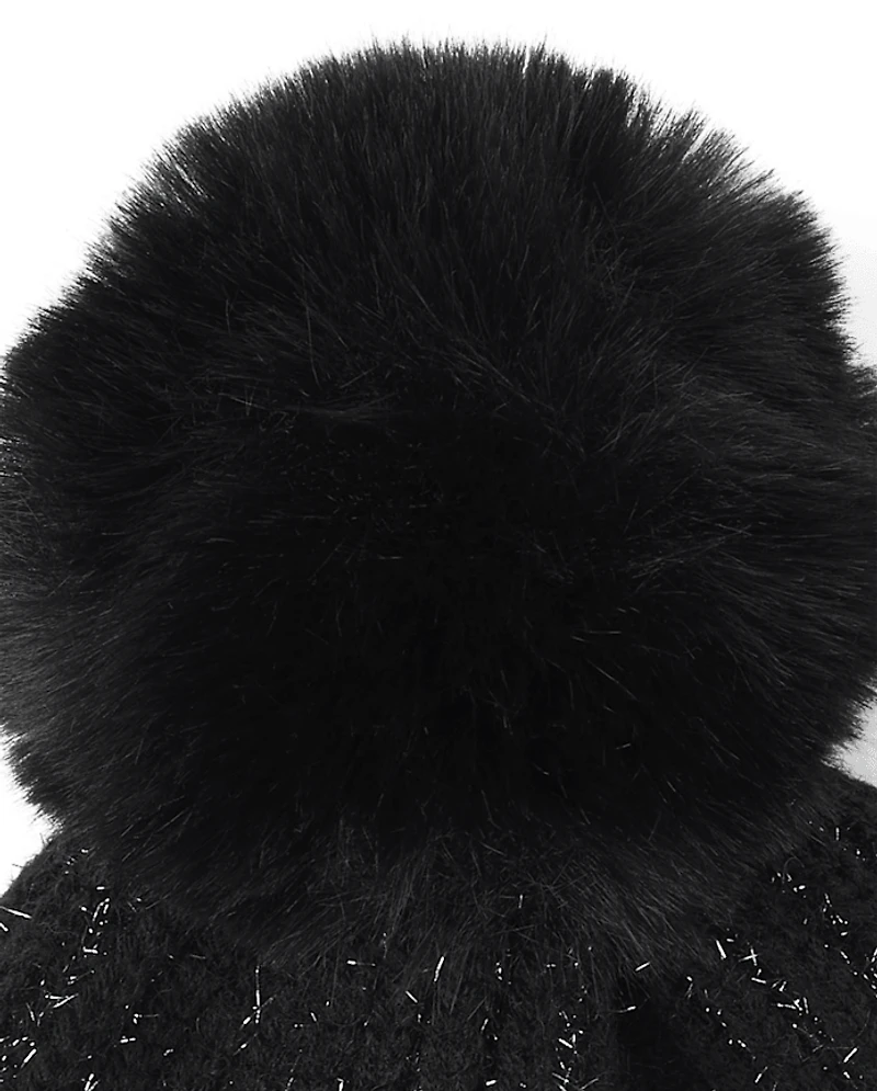 Bonnet à pompon Shimmer Icon pour filles