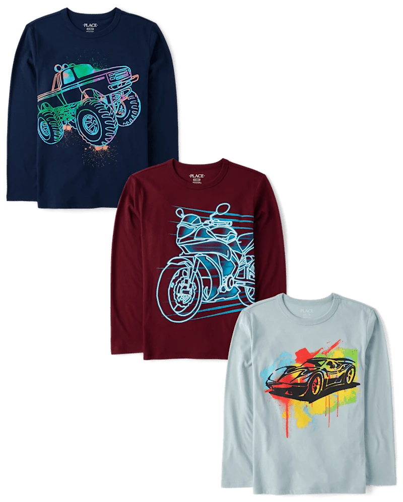 Boys Vehicles Graphic Tee 3-Pack