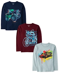 Boys Vehicles Graphic Tee 3-Pack