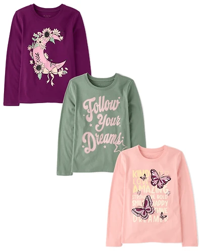 Girls Dreamer Graphic Tee 3-Pack