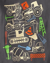 Baby And Toddler Boys Construction Vehicles Graphic Tee