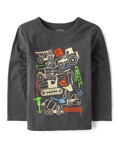 Baby And Toddler Boys Construction Vehicles Graphic Tee