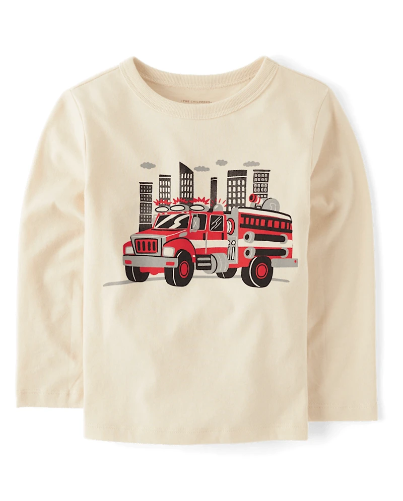 Baby And Toddler Boys Firetruck Graphic Tee