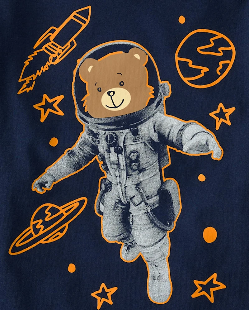 Baby And Toddler Boys Bear Astronaut Graphic Tee