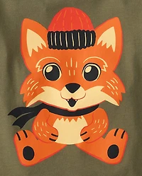 Baby And Toddler Boys Winter Fox Graphic Tee