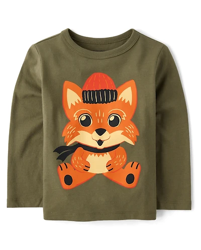 Baby And Toddler Boys Winter Fox Graphic Tee