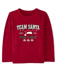 Baby And Toddler Matching Family Team Santa Graphic Tee