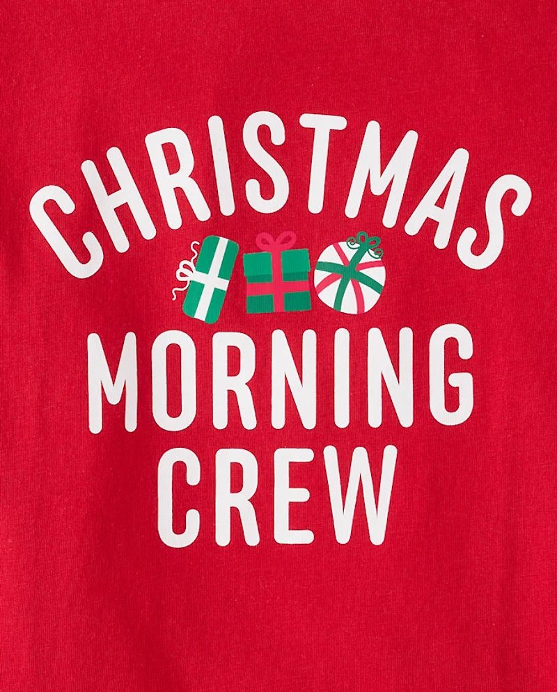 Baby And Toddler Matching Family Christmas Morning Crew Graphic Tee