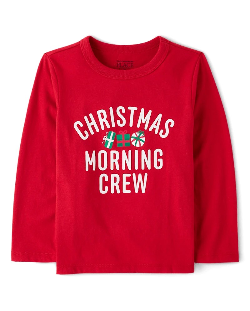 Baby And Toddler Matching Family Christmas Morning Crew Graphic Tee