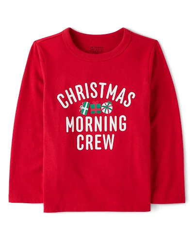 Baby And Toddler Matching Family Christmas Morning Crew Graphic Tee