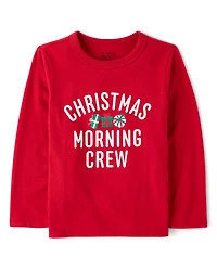 Baby And Toddler Matching Family Christmas Morning Crew Graphic Tee