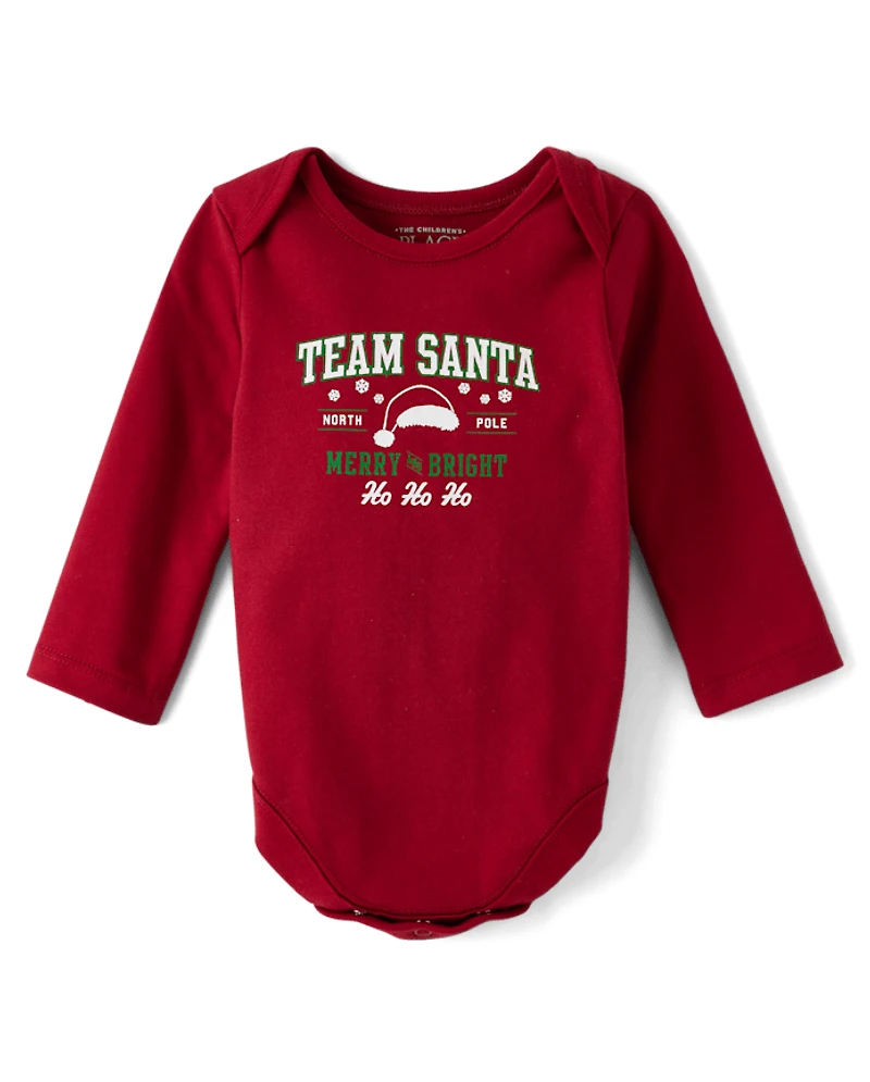 Baby Matching Family Team Santa Graphic Bodysuit