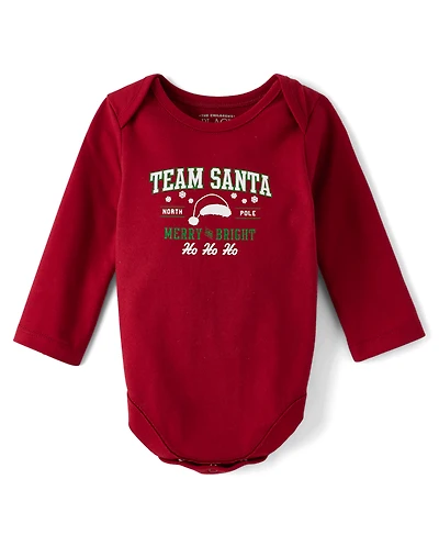 Baby Matching Family Team Santa Graphic Bodysuit