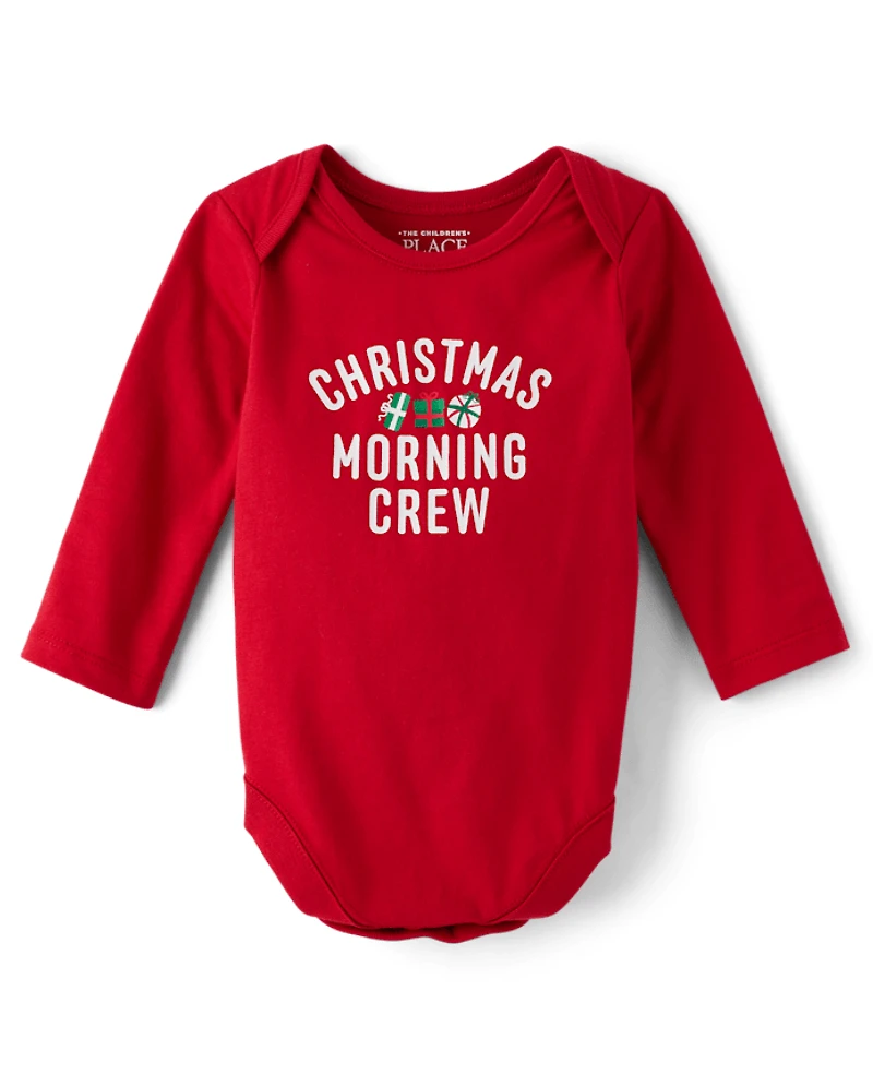 Baby Christmas Matching Family  Morning Crew Graphic Bodysuit
