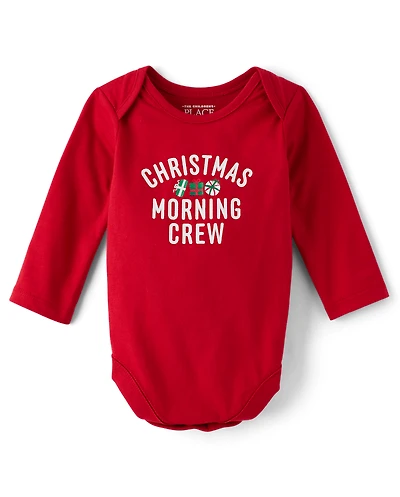 Baby Christmas Matching Family  Morning Crew Graphic Bodysuit