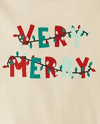Baby Very Merry Christmas Lights Graphic Bodysuit