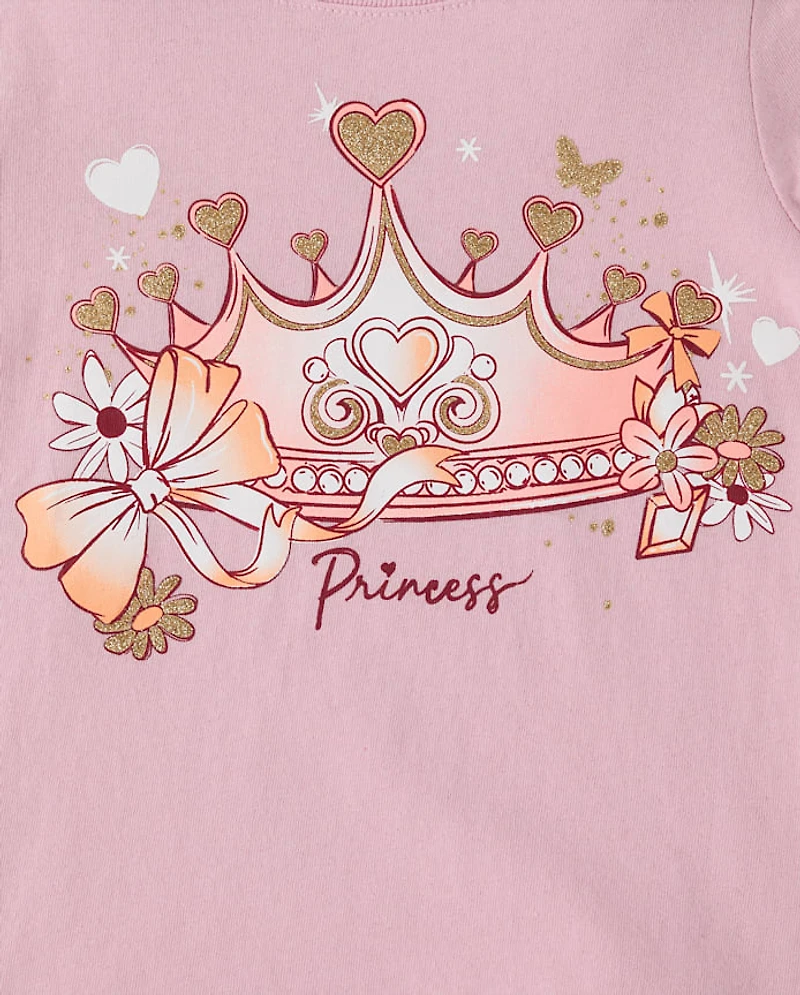 Baby And Toddler Girls Princess Crown Graphic Tee