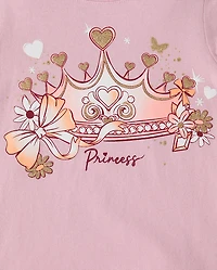 Baby And Toddler Girls Princess Crown Graphic Tee