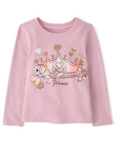 Baby And Toddler Girls Princess Crown Graphic Tee