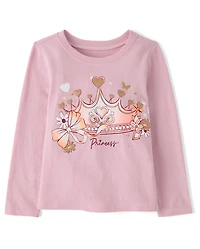 Baby And Toddler Girls Princess Crown Graphic Tee