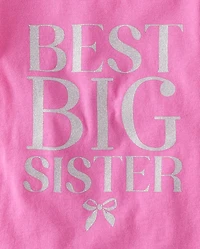 Baby And Toddler Girls Best Big Sister Graphic Tee