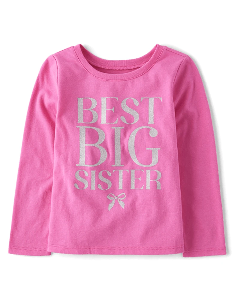Baby And Toddler Girls Best Big Sister Graphic Tee
