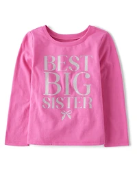 Baby And Toddler Girls Best Big Sister Graphic Tee