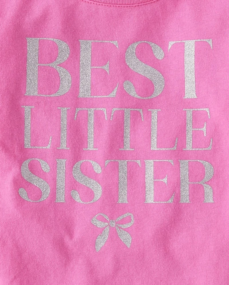 Baby And Toddler Girls Best Little Sister Graphic Tee