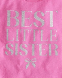 Baby And Toddler Girls Best Little Sister Graphic Tee