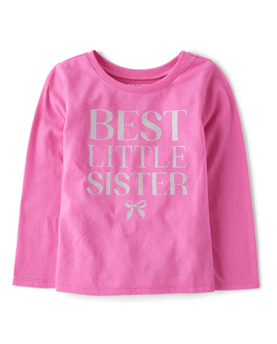 Baby And Toddler Girls Best Little Sister Graphic Tee
