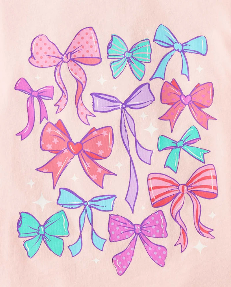 T-shirt graphique à nœuds pour bébés et petites filles