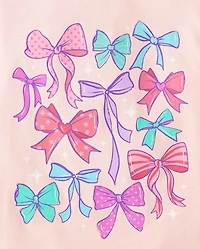 T-shirt graphique à nœuds pour bébés et petites filles