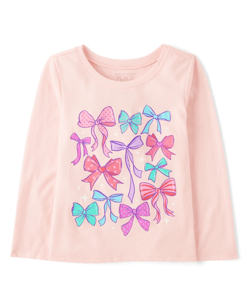 Baby And Toddler Girls Bows Graphic Tee