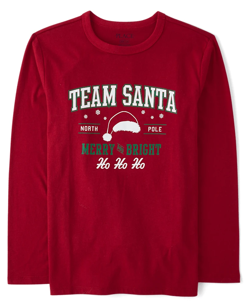 Kids Matching Family Team Santa Graphic Tee