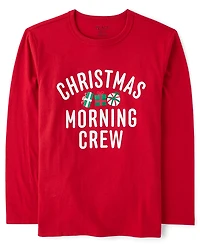 Kids Matching Family  Christmas Morning Crew Graphic Tee