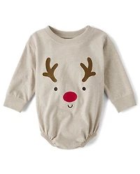 Baby Christmas Reindeer Graphic Bodysuit